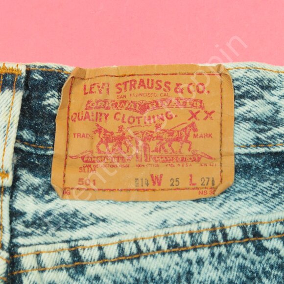 Vintage Levis 501 Jeans Womens 25 Blue Acid Washed Made in USA 80s Denim - Picture 6 of 7
